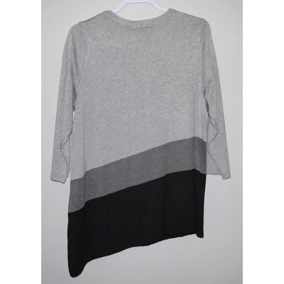 DRESSBARN black & gray lightweight asymmetrical sweater Women's size 14/16 NEW - Picture 3 of 4